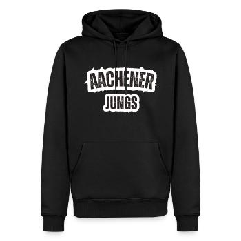 Garçons d’Aix-la-Chapelle - Sweat à capuche Premium bio Homme - noir - Devant - Nico (187cm)