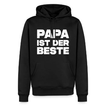 Papa Ist Der Beste - Männer Premium Bio Hoodie - Schwarz - Vorne - Nico (187cm)