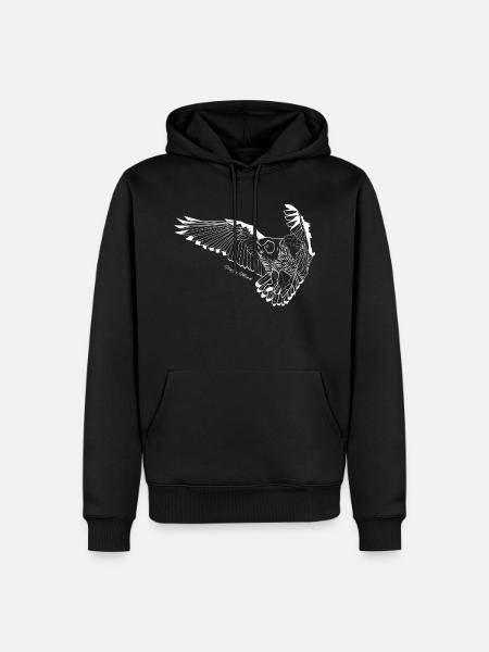 Chouette origami - Sweat à capuche Premium bio Homme - noir
