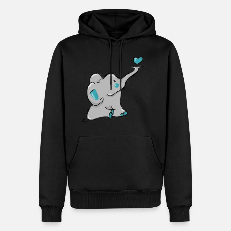 Doux éléphant - Sweat à capuche Premium bio Homme - noir