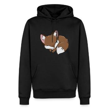 Fuchs - Männer Premium Bio Hoodie - Schwarz - Vorne - Nico (187cm)