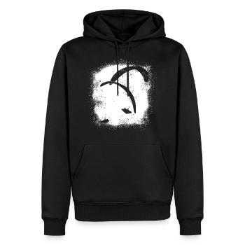 Parapente Spray blanc - Sweat à capuche Premium bio Homme - noir - Devant - Nico (187cm)