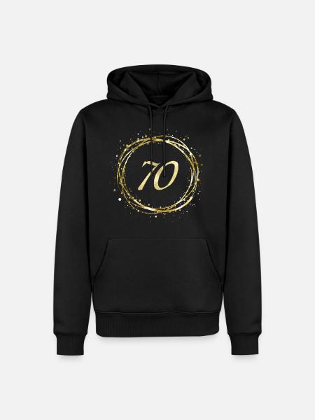 70 - Männer Premium Bio Hoodie - Schwarz