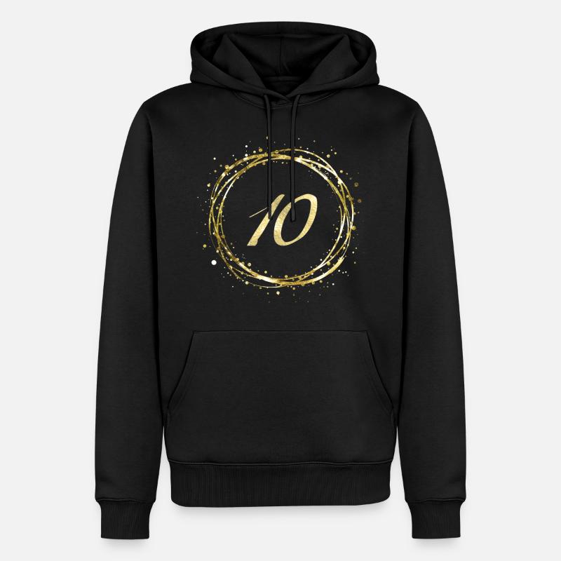10 - Männer Premium Bio Hoodie - Schwarz