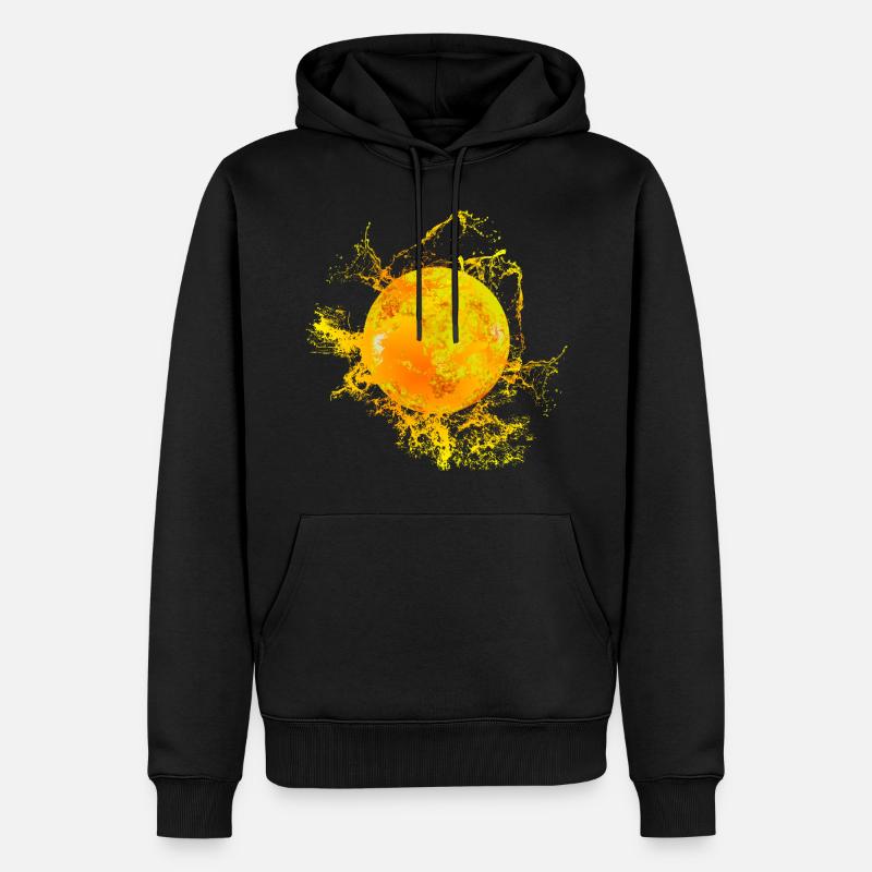 Soleil avec éclaboussures de peinture - Sweat à capuche Premium bio Homme - noir