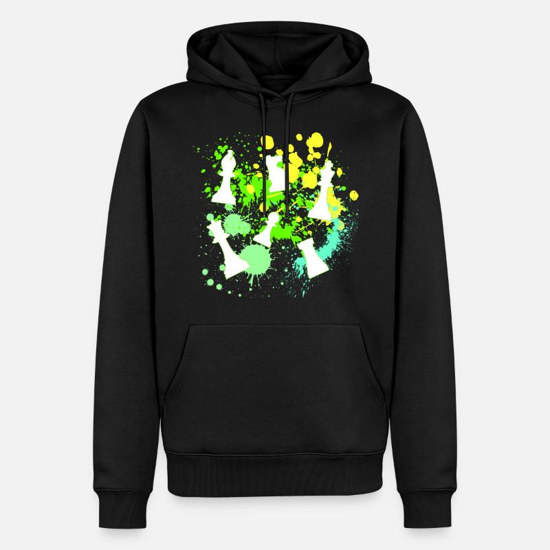 Pièces d’échecs - Sweat à capuche Premium bio Homme - noir