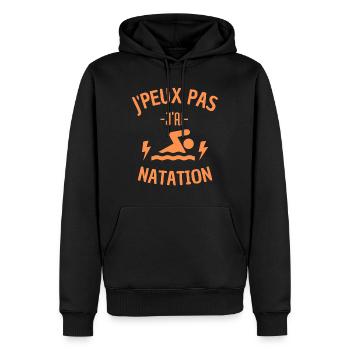 J PEUX PAS J AI NATATION - Sweat à capuche Premium bio Homme - noir - Devant - Nico (187cm)