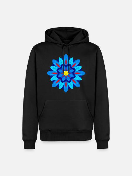 Flowers Mandala - Men’s Premium Organic Hoodie - black