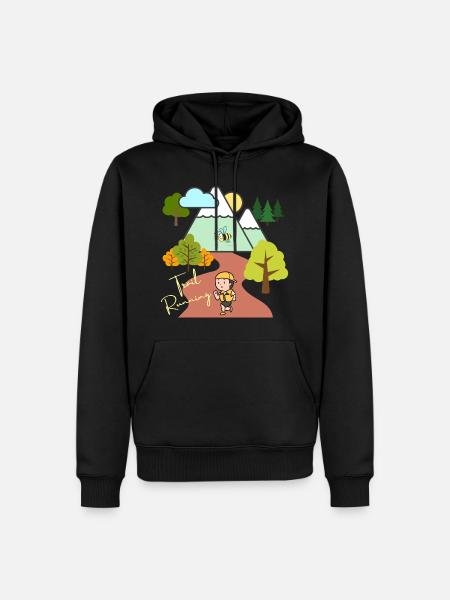 Trail trail running mountain - Men’s Premium Organic Hoodie - black