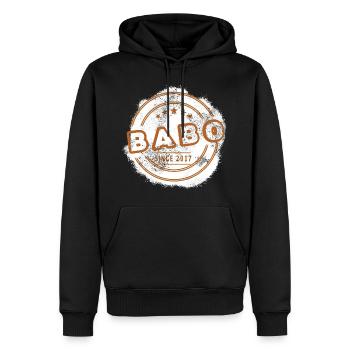 Babo Papa Vintage - Männer Premium Bio Hoodie - Schwarz - Vorne - Nico (187cm)