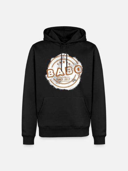 Babo Papa Vintage - Männer Premium Bio Hoodie - Schwarz