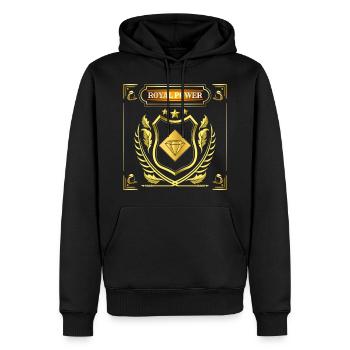 ROYAL POWER / Diamant magique porte-bonheur - Sweat à capuche Premium bio Homme - noir - Devant - Nico (187cm)