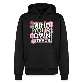 Attention à votre propre utérus - Pro Women - Sweat à capuche Premium bio Homme - noir - Devant - Nico (187cm)