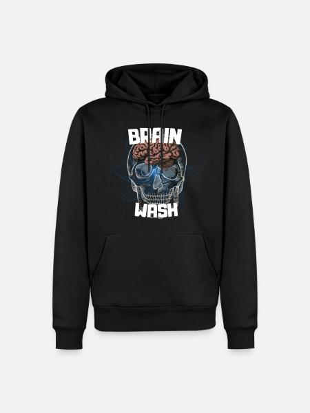 brain wash - Sweat à capuche Premium bio Homme - noir