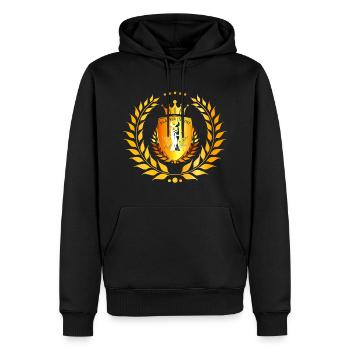 PLAISIR INFINI Les Mains Astrale Royal - Sweat à capuche Premium bio Homme - noir - Devant - Nico (187cm)