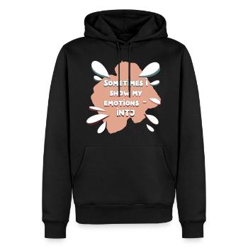 INTJ-Stereotyp-Design-Emotionen - Männer Premium Bio Hoodie - Schwarz - Vorne - Nico (187cm)