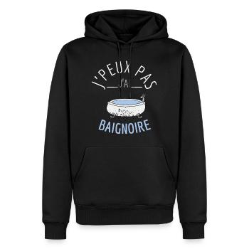 J'Peux Pas J'Ai Baignoire - Sweat à capuche Premium bio Homme - noir - Devant - Nico (187cm)