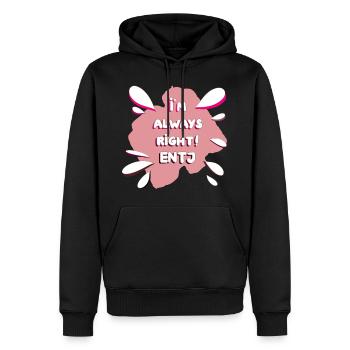 ENTJ Stereotype Design Recht - Männer Premium Bio Hoodie - Schwarz - Vorne - Nico (187cm)