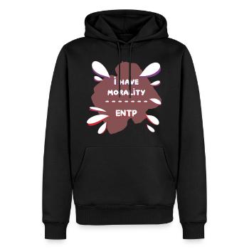 ENTP stereotype design morality - Men’s Premium Organic Hoodie - black - Front - Nico (187cm)