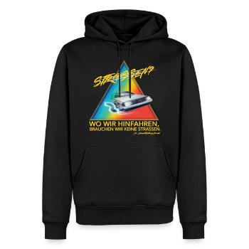 Retour Vers Le Futur Wir Brauchen Keine Straßen - Sweat à capuche Premium bio Homme - noir - Devant - Nico (187cm)