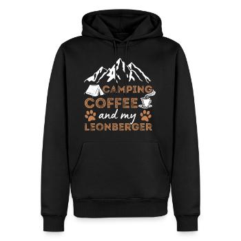 Leonberger Coffee Camping Dog Cafe - Sweat à capuche Premium bio Homme - noir - Devant - Nico (187cm)