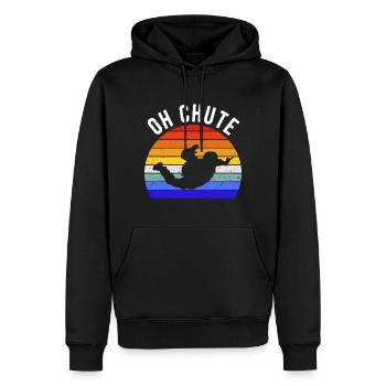 Drôle de parachutisme - Oh Chute I - Sweat à capuche Premium bio Homme - noir - Devant - Nico (187cm)