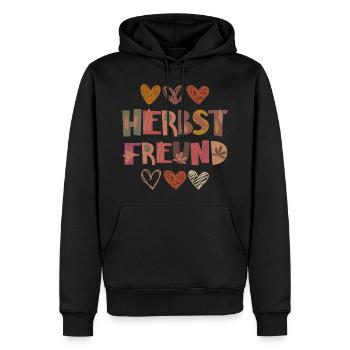 Herbst Freund Dankbarkeit Blätter - Männer Premium Bio Hoodie - Schwarz - Vorne - Nico (187cm)