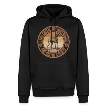 Greyhound Kaffee Hund Cafe - Männer Premium Bio Hoodie - Schwarz - Vorne - Nico (187cm)