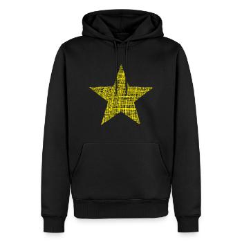 gelber Stern yellow star - Männer Premium Bio Hoodie - Schwarz - Vorne - Nico (187cm)