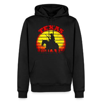 Cowboy Texas Sunset Vintage Retro - Men’s Premium Organic Hoodie - black - Front - Nico (187cm)