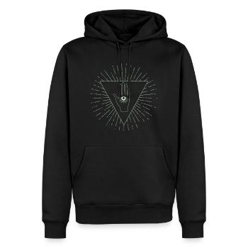 Mystery Hand - Männer Premium Bio Hoodie - Schwarz - Vorne - Nico (187cm)