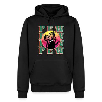 Katze pew pew pew | dream Artworks - Männer Premium Bio Hoodie - Schwarz - Vorne - Nico (187cm)