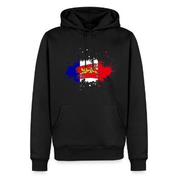 Splash Tricolore Aquitaine - Männer Premium Bio Hoodie - Schwarz - Vorne - Nico (187cm)