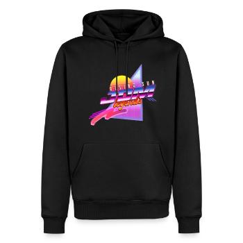 JDM Retro Style | Rising sun | dream Artworks - Männer Premium Bio Hoodie - Schwarz - Vorne - Nico (187cm)