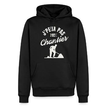 J'peux pas j'ai chantier - Sweat à capuche Premium bio Homme - noir - Devant - Nico (187cm)
