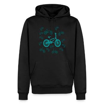 Vélo lumineux - Sweat à capuche Premium bio Homme - noir - Devant - Nico (187cm)
