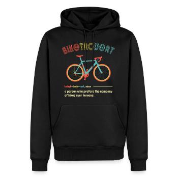Biketrovert Lustige Phrasen Fahrrad Gravel Radfahren - Männer Premium Bio Hoodie - Schwarz - Vorne - Nico (187cm)