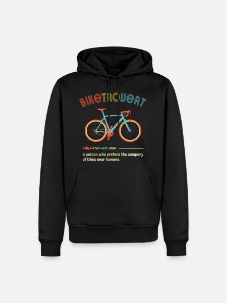 Biketrovert Frasi Divertenti Bici Gravel Ciclismo - Felpa con cappuccio ecologica premium da uomo - nero