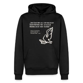 Zitat französischer Philosoph Illusion Wahrnehmung - Männer Premium Bio Hoodie - Schwarz - Vorne - Nico (187cm)