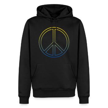 World Peace Symbol Welt Frieden Ukraine Russland - Männer Premium Bio Hoodie - Schwarz - Vorne - Nico (187cm)