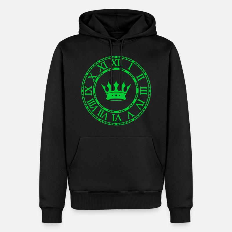 Horloge Chiffres romains - Sweat à capuche Premium bio Homme - noir