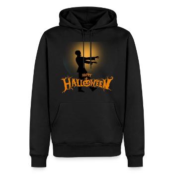 Halloween Creepy Cemetery Moon Witch Vampire - Men’s Premium Organic Hoodie - black - Front - Nico (187cm)