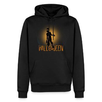 Halloween Creepy Cemetery Moon Witch Vampire - Men’s Premium Organic Hoodie - black - Front - Nico (187cm)