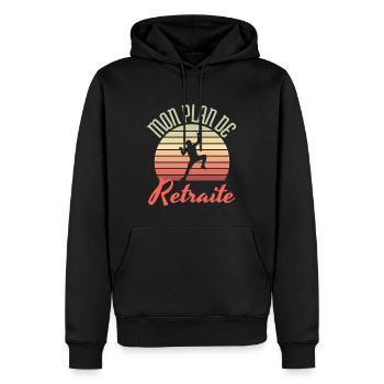 mon plan de retraite l'escalade - Sweat à capuche Premium bio Homme - noir - Devant - Nico (187cm)