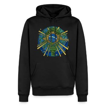 ORDEM E PROGRESSO - Sweat à capuche Premium bio Homme - noir - Devant - Nico (187cm)
