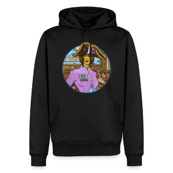 LA BARONNE POPOTANE - Sweat à capuche Premium bio Homme - noir - Devant - Nico (187cm)