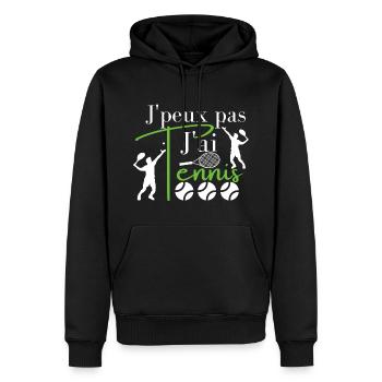 I Can't I Have Tennis 🎾 - Men’s Premium Organic Hoodie - black - Front - Nico (187cm)