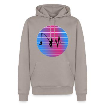 la pêche - Sweat à capuche Premium bio Homme - taupe - Devant - Nico (187cm)