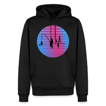 Angeln - Männer Premium Bio Hoodie - Schwarz - Vorne - Nico (187cm)