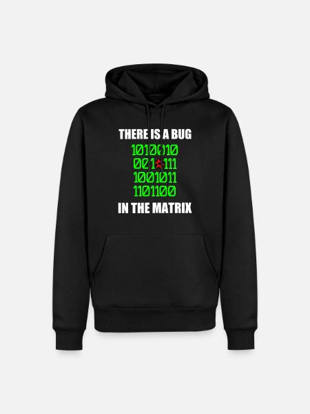 Es gibt einen Fehler in Matrix Marienkäfer Wortspiel, binär - Männer Premium Bio Hoodie - Schwarz
